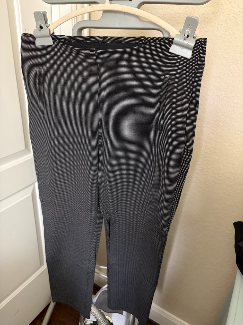 Chico's Women’s Slim Dress Pants in Charcoal Micro-Check